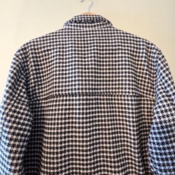 Joie Houndstooth Button Down Women's Boho Casual Shacket Black White Size 1X - Picture 13 of 16